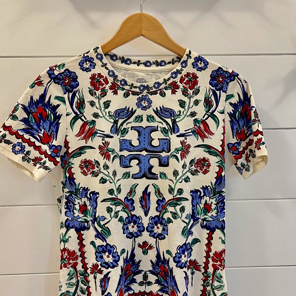 Tory Burch Tops - Tory Burch Porcelain Thistle Logo T-Shirt